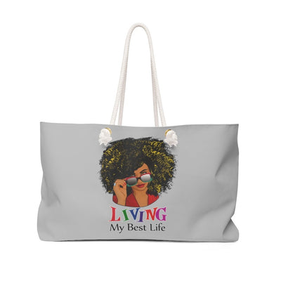 "Best Life" Weekender Bag-(Grey) - Melanated  Legend