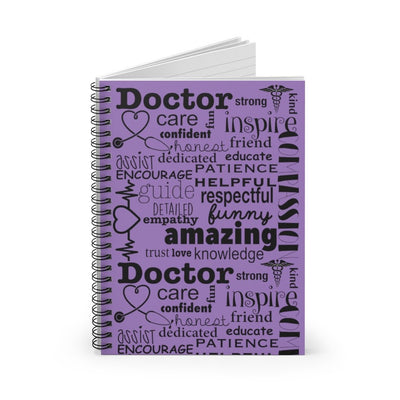 "Doctor's Collage" Spiral Notebook - Ruled Line (Purple) - Melanated  Legend