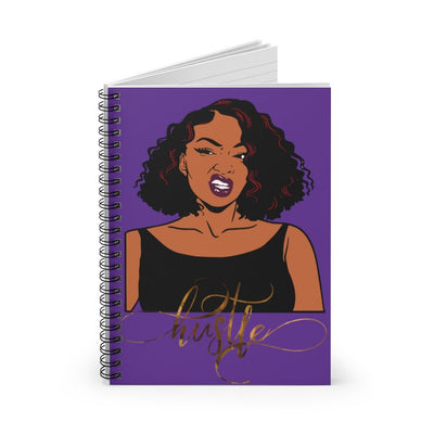 "Hustle" Notebook - Ruled Line (Purple) - Melanated  Legend