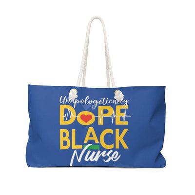 "Unapologetically Dope Black Nurse" Weekender Bag-(Blue) - Melanated  Legend