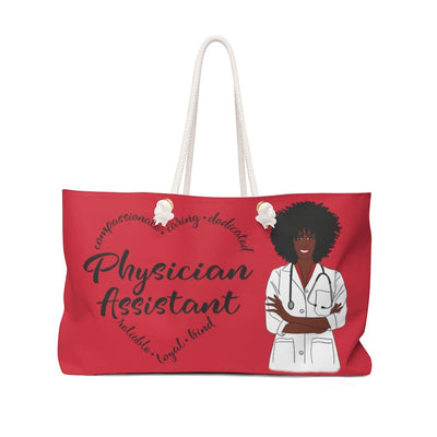 "Heart of a Physician Assistant" Weekender Bag (Red) - Melanated  Legend