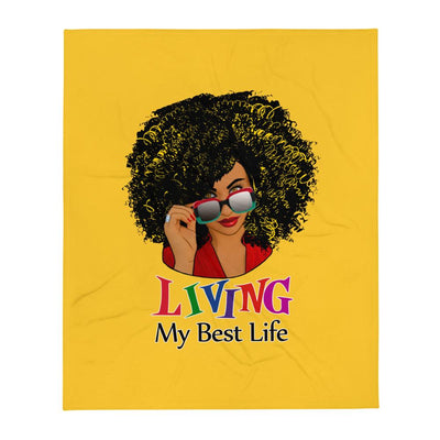 "Best Life" Throw Blanket (Gold) - Melanated  Legend