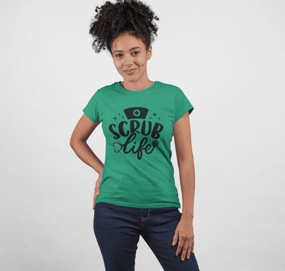 "Scrub Life" Women's Fitted Tee - Melanated  Legend