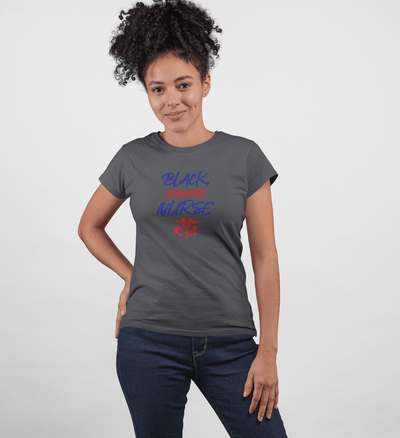 " Black Educated Nurse" Women's Fitted Tee - Melanated  Legend